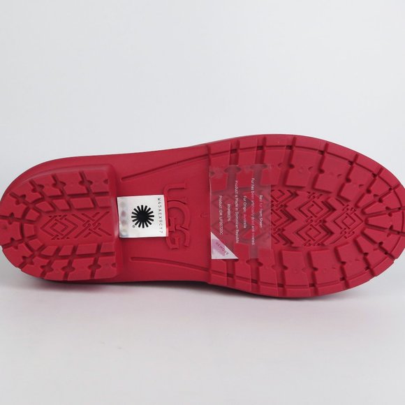 UGG Chevonne Rain Boots Fur Insole Ribbon Red NEW - Picture 5 of 6